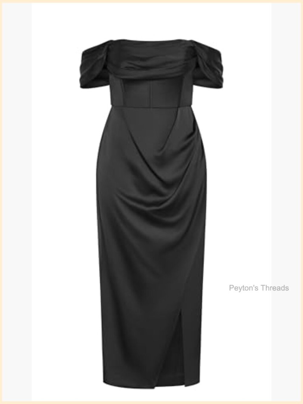 Curve-Hugging Off-Shoulder Maxi Dress with Boning - Picture 5 of 6